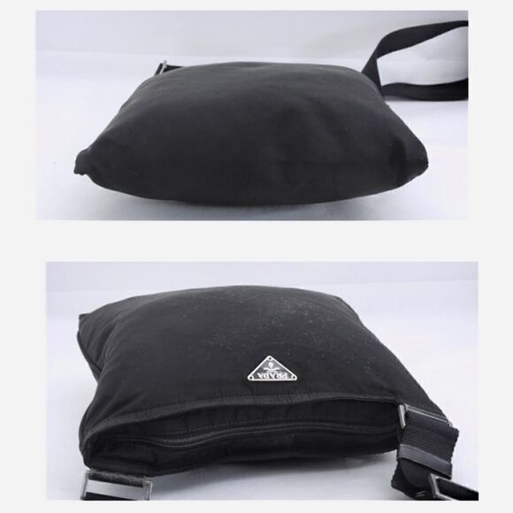 PRADA Nylon Leather Crossbody Shoulder Bag 💼 Black #20 - Picture 11 of 15